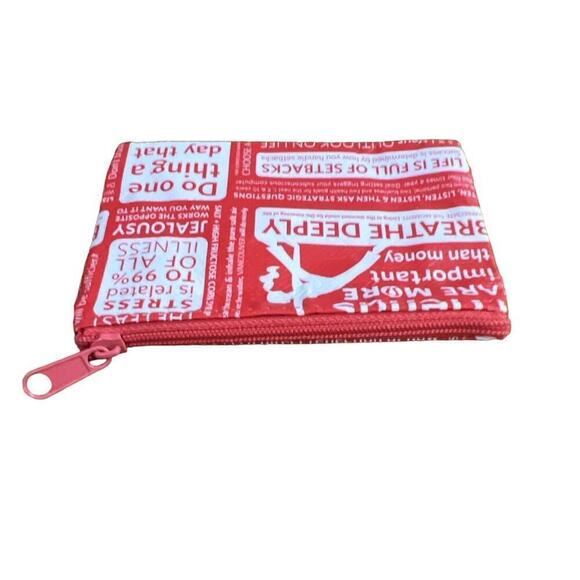 LULULEMON Two (2) Red Manifesto Coin Purse ID Card Mini Pouch NWOT - Picture 7 of 7